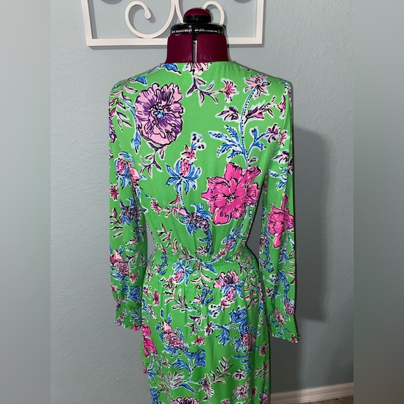 Nwot Lilly Pulitzer Gecko Green Brewsters Bloom Cristiana Midi Stretch dress - Picture 9 of 14
